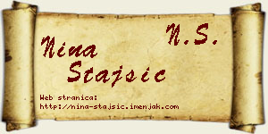 Nina Stajšić vizit kartica